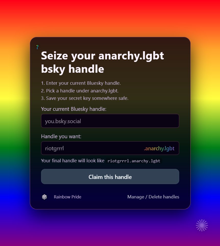 anarchy.lgbt — pride-themed handle registry